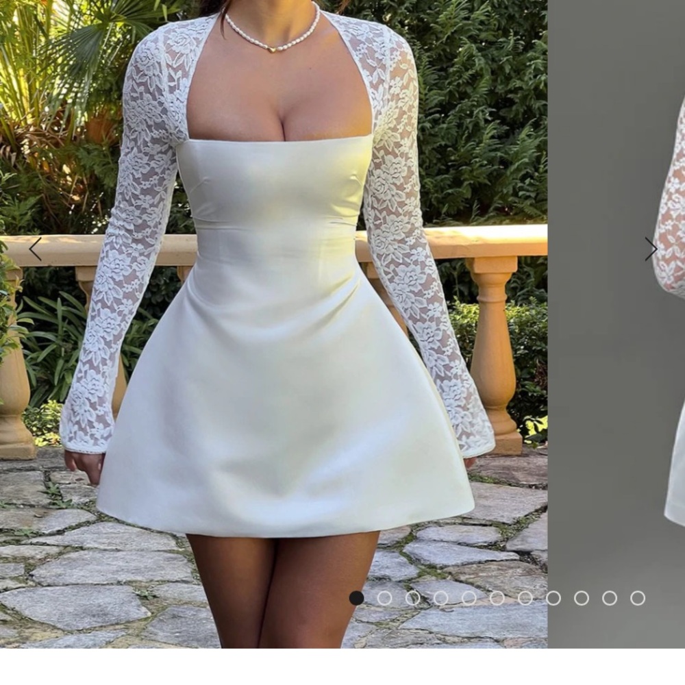 White mini baby boo dress- Sadie